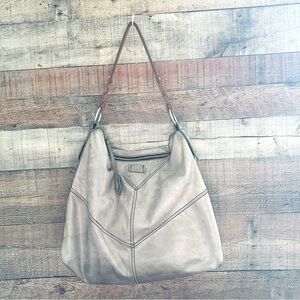 Salad Distressed Tan Leather Shoulder Bag